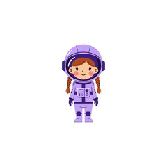 Astronaut Girl Ready for Space Exploration.
