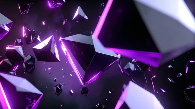 Abstract violet crystals animation