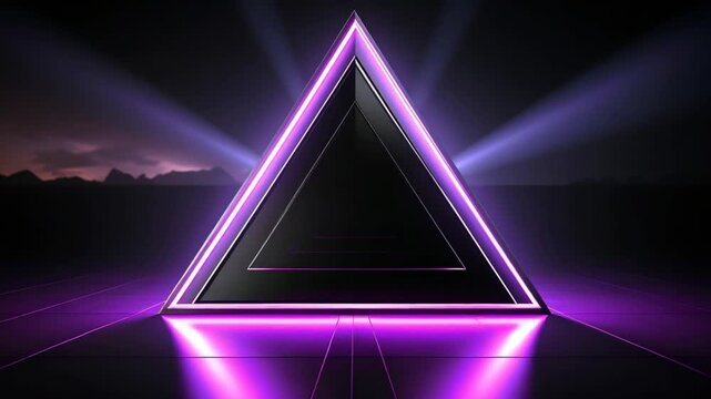 Purple neon triangle shape design