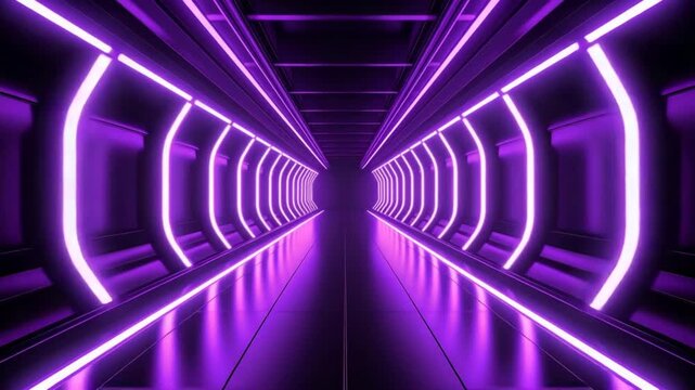Purple neon tunnel