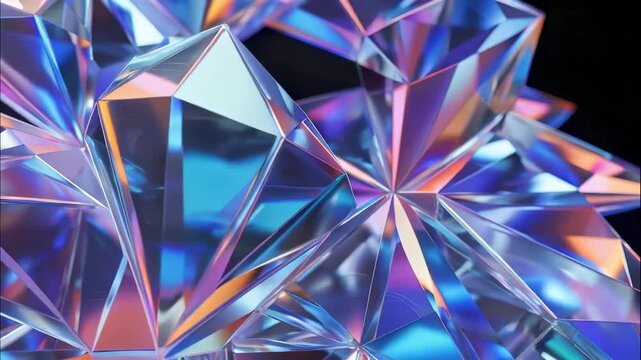 Futuristic crystal wave animation with smooth reflective surface and gradient light