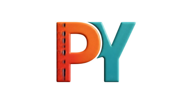 Creative PY lettering logo for Python programming language.