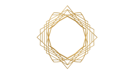Ornate Geometric Gold Frame Design.