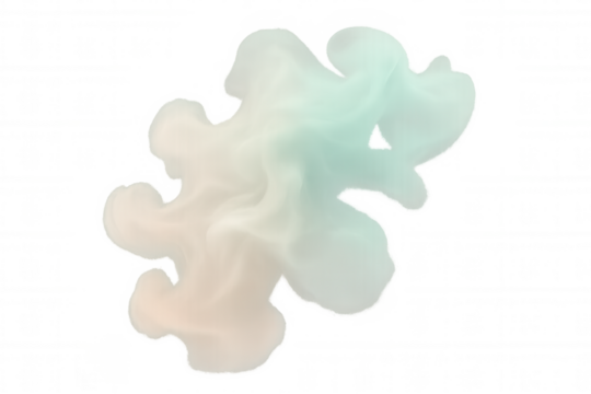 Abstract pastel smoke cloud flowing, creating soft gradient fluid shapes, ethereal vapor effect with transparency