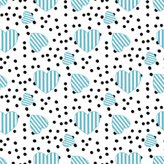 seamless pattern with hearts and dots