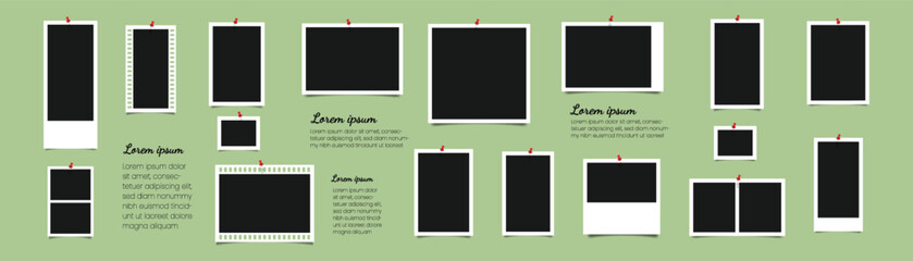 Photo and image frame wall mockup vector isolated for decoration design