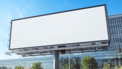 billboard blank mockup and template empty frame for logo or text on exterior street advertising poster screen city background, modern flat style, outdoor banner advertisement