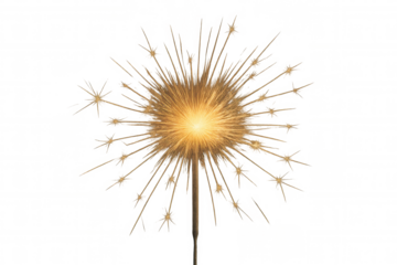 Golden sparkler burning bright, celebrating holidays, parties, new year events, and festive occasions