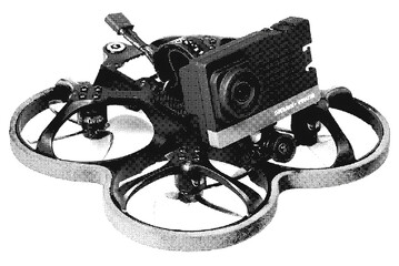 Drone FPV Line Stroke. Halftone R1009