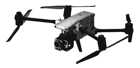 Drone FPV Line Stroke. Halftone R1005