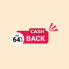 64% cash back offer icon vector a must have for savvy shoppers seeking incredible deals and discounts