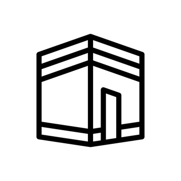 black line art kaaba icon clip art preview