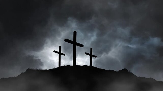 Cross of Jesus with  Storm in the Background