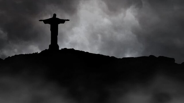 Cross of Jesus with  Storm in the Background