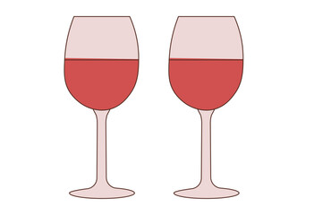 Romantic dinner table illustration with wine glasses and candlelight