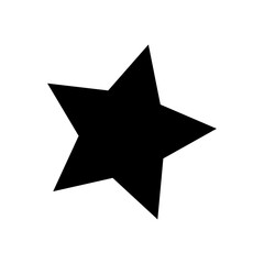 Black Five Pointed Star on Transparent Background Simple Minimalist Graphic Decoration Celestial Shape Symbol Design Isolated Single Object Vector Element