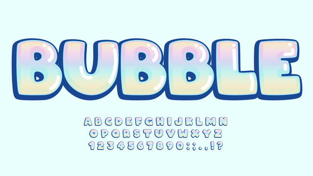 colorful bubble cartoon rounded typography