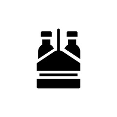 Black Bottles Grocery Icon on Transparent Background Minimalist Vector Graphic Isolated