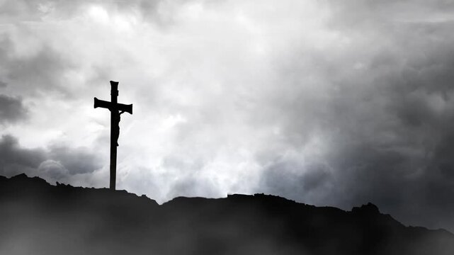 Cross of Jesus with  Storm in the Background