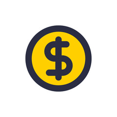 Isolated Golden Coin Symbol on Transparent Background for Finance Iconography and Digital Currency Representation, Business, Investment, Wealth