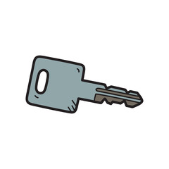 Isolated Cartoon Key on Transparent Background Security and Access Flat Lay