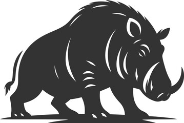 Black vector of a babirusa silhouette illustration
