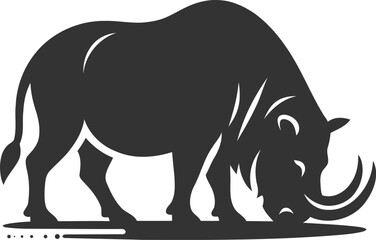 Black vector of a babirusa silhouette illustration