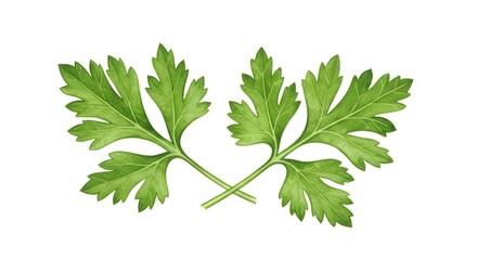 Fresh Italian parsley watercolor illustration, vibrant green leaves for culinary designs and healthy food promotions with a clean, modern aesthetic.
