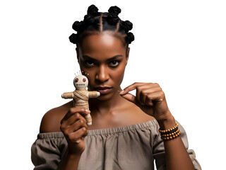 Voodoo Doll Curse Ritual Beautiful Woman Pinning Evil Juju Magic Spell