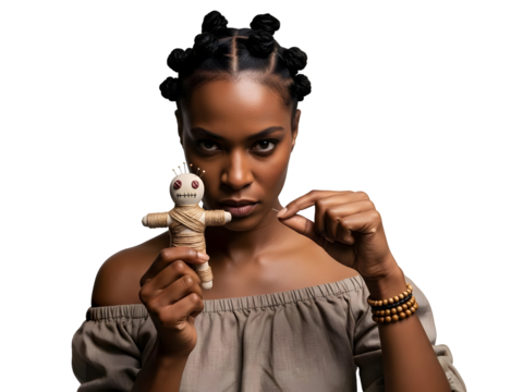 Voodoo Doll Curse Ritual Beautiful Woman Pinning Evil Juju Magic Spell