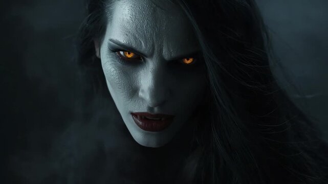 Dark Vampire Queen with Fiery Eyes