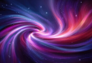 Spiraling galaxy of vibrant colors, stars scattered across a deep space background