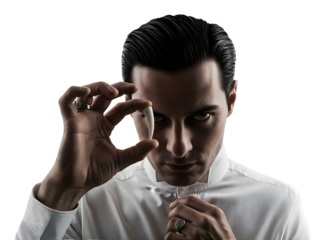 Vampire Man Portrait Fang Teeth Halloween Dracula Scary Horror Novel Concept