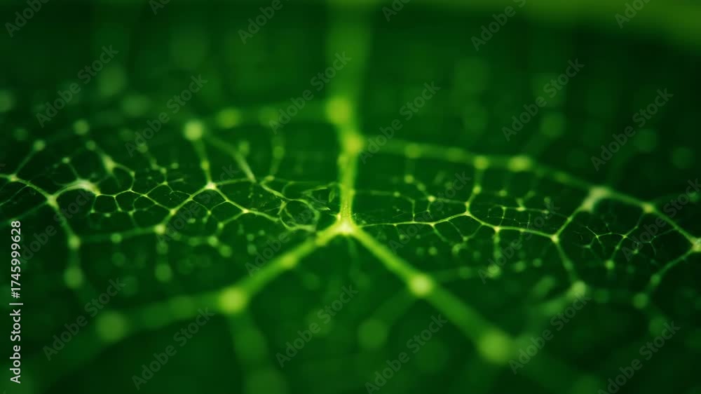 Canvas Prints abstract leaf vein network seamlessly looping with intertwining green lines and subtle light corpora