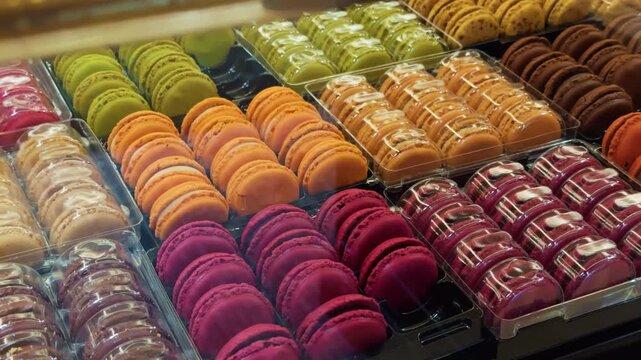 A Colorful and Vibrant Display of Exquisite Gourmet Macarons Showcasing a Delightful Array of Flavors and Colors