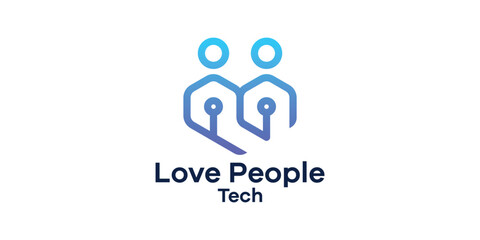 Love People Logo, Technology Unity, Partnership Symbol