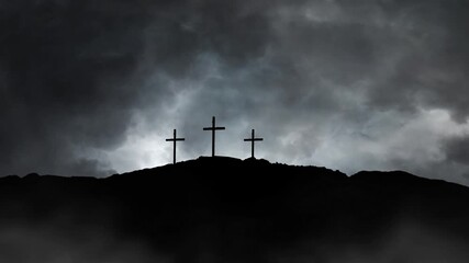 Cross of Jesus with  Storm in the Background