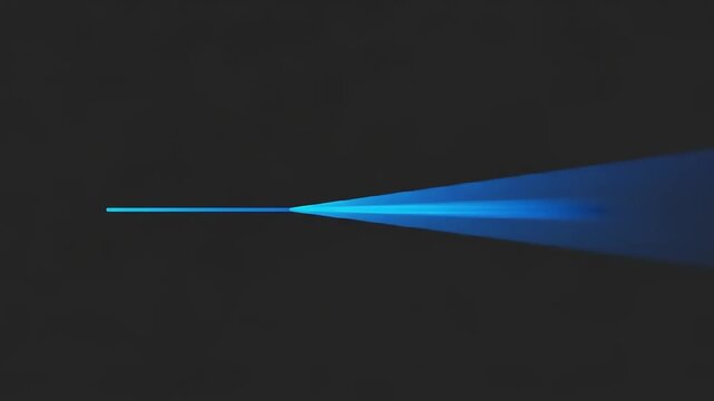 Blue light beam emanating from a thin, dark object against a black background, creating a futuristic and abstract visual effect.