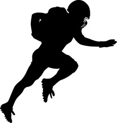American Football player running silhouette 