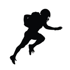 American Football player running vector silhouette 