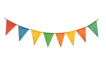 Fototapeta premium Colorful flag bunting decorating celebration, party, festival, and holiday events on a transparent background