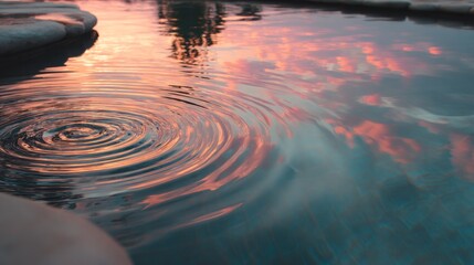 Water ripples sunset reflection
