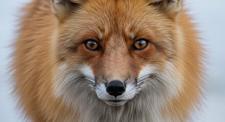 Fototapeta premium Ein aufmerksamer Rotfuchs blickt nah sein leuchtendes Fell strahlt im sanften Tageslicht. AI Generated