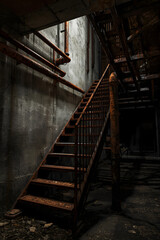 old stairs in the night