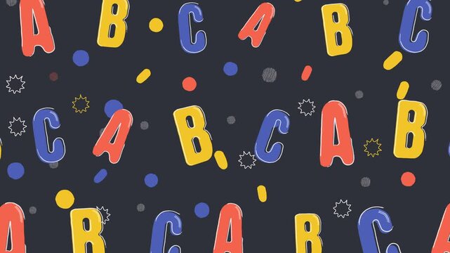 Pattern abc letters background suitable for graphic design projects, posters, stationery, and packaging.