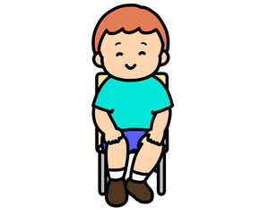 椅子に座る男の子
