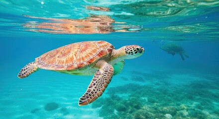 Obraz premium sea turtle swimming in the sea