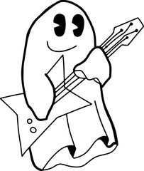 Halloween party cartoon, kids having fun on Halloween, hand drawn illustration, vector