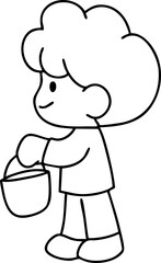 Halloween party cartoon, kids having fun on Halloween, hand drawn illustration, vector