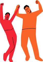 Cartoon Characters. Group of people. Unity team. Outstanding employees. Retone image. Flat. Illustration. Best team combination. Team-building business